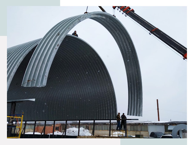 Полукруглые ангары в Чебоксарах